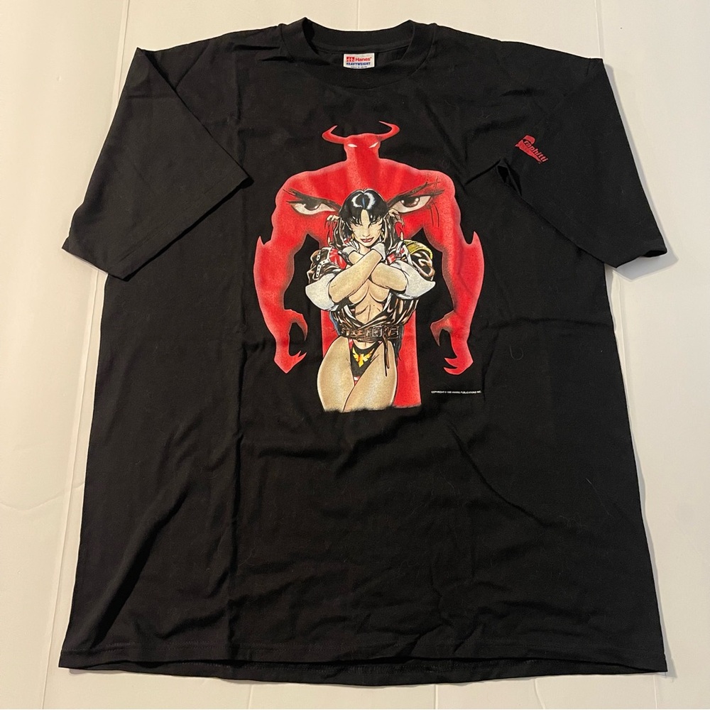 Vintage 1995 Vampirella T Shirt XL Black Hanes Heavyweight Comic